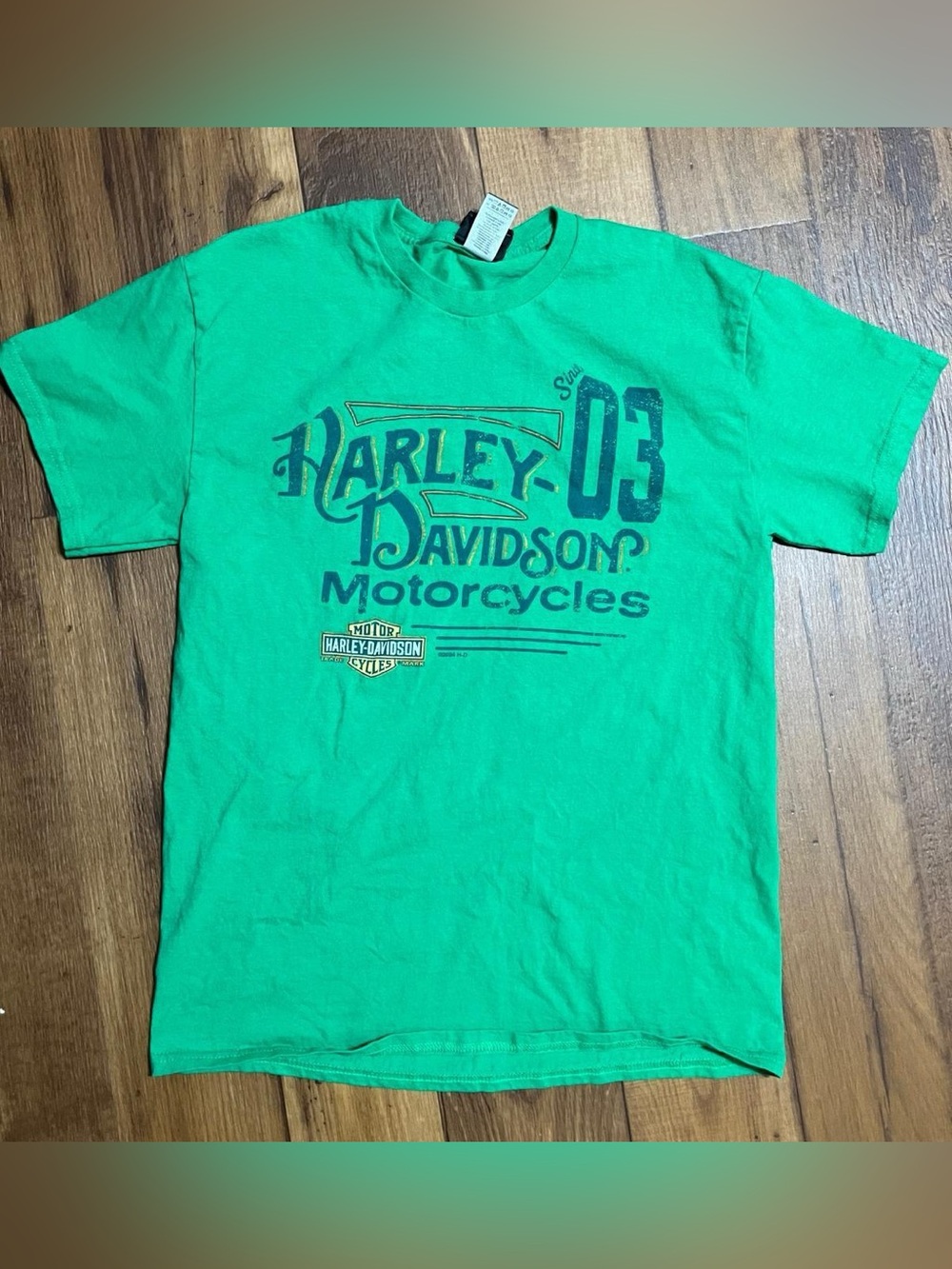 Harley-Davidson Men’s T Shirt Size Medium Green Motorcycle Biker Tee